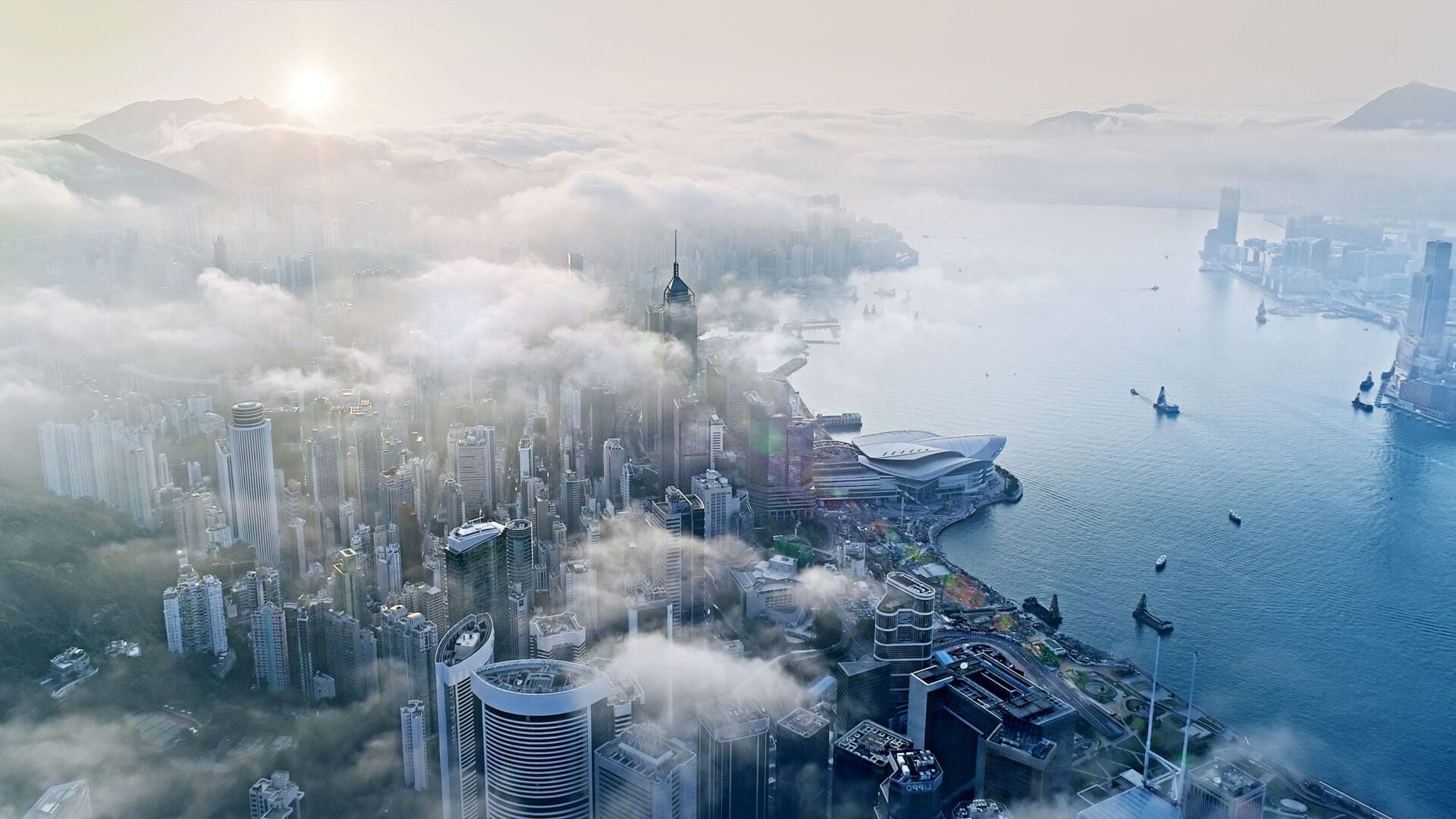 Picture of aerial view of Shanghai smog