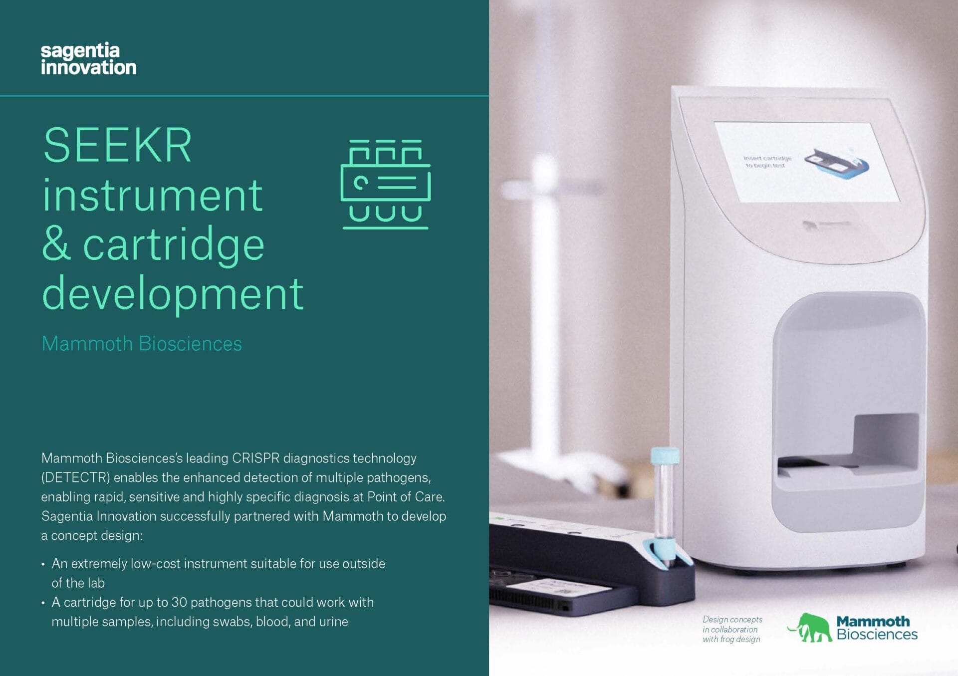 SEEKR diagnostics instrument and cartridge development